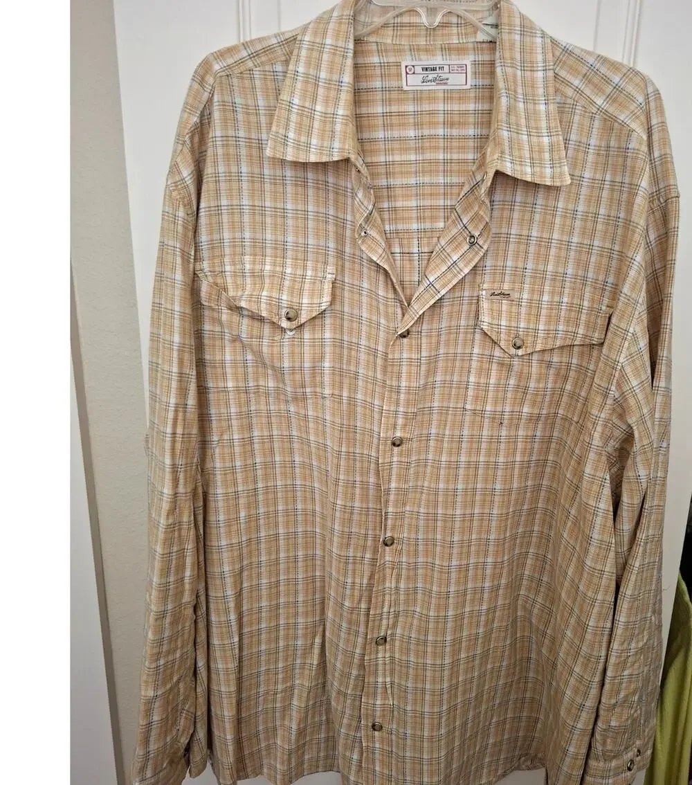 Men's Levi Strauss Vintage Fit Long Sleeve Pearl Button 2XL Plaid